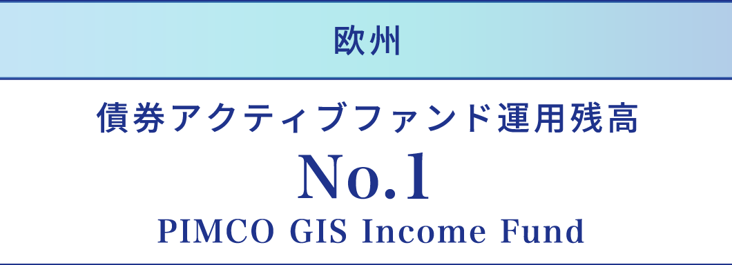 債券アクティブファンド運用残高 No.１ PIMCO Income Fund