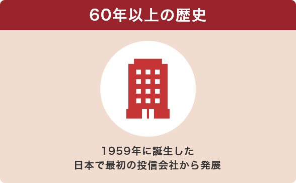 60年以上の歴史 1959年に誕生した日本で最初の投信会社から発展