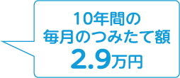 10年間の毎月のつみたて額 2.9万円