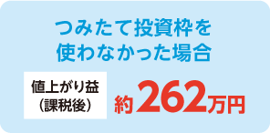 つみたて投資枠制度を使わなかった場合 値上がり益（課税後） 約262万円