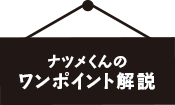 ナツメくんのワンポイント解説