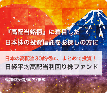 『高配当銘柄』に着目した日本株の投資信託をお探しの方に 日本の高配当30銘柄に、まとめて投資！日経平均高配当利回り株ファンド 追加型投信／国内／株式